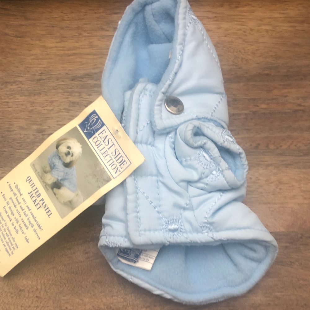 Light Blue Quilted Dog Jacket